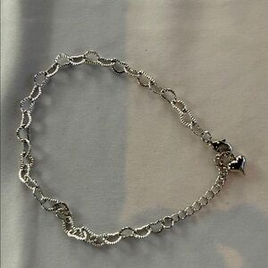 Elegant Silver Heart Charm Bracelet